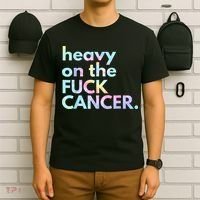 Heavy On The Fuck Cancer Tie Dye Distressed Awareness T-Shirt thumb 6