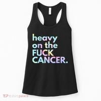 Heavy On The Fuck Cancer Tie Dye Distressed Awareness Women's Tank Top thumb 0