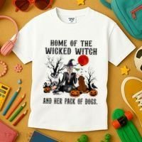 Home Of The Wicked Witch And Her Pack Of Dog Kids T-Shirt thumb 3
