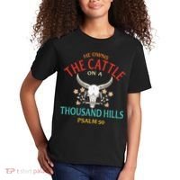He Owns The Cattle On A Buffalo Thousand Hills Psalm 50 Kids T-Shirt thumb 2
