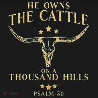 He Owns The Cattle On A Thousand Hills Bull Skull Christian Mousepad thumb 1