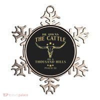 He Owns The Cattle On A Thousand Hills Bull Skull Christian Ornament thumb 0