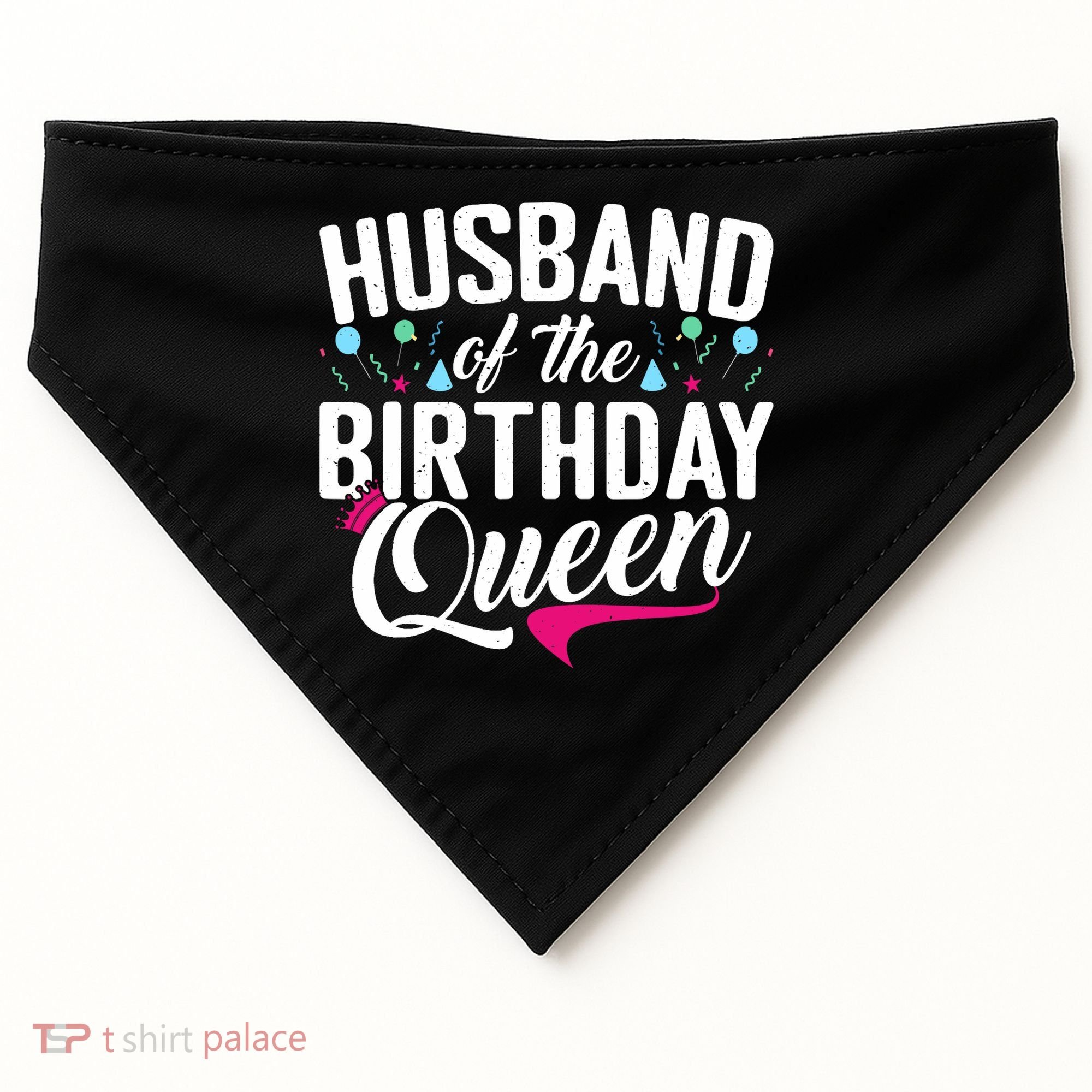 Husband Of The Birthday Queen USA-Made Doggie Bandana