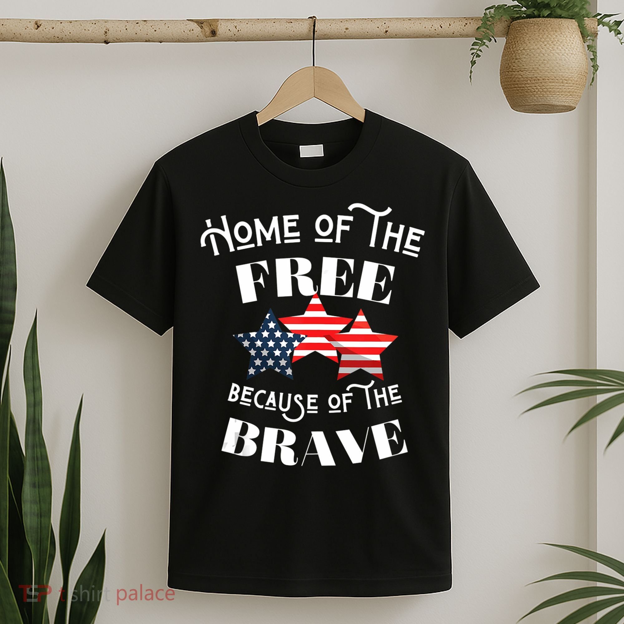 Home Of The Free Because Of The Brave Patriotic Flag T-Shirt