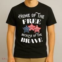 Home Of The Free Because Of The Brave Patriotic Flag T-Shirt thumb 3