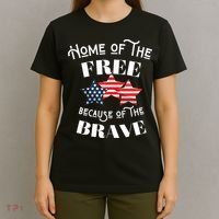 Home Of The Free Because Of The Brave Patriotic Flag T-Shirt thumb 4