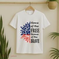 Home of the Free Because Brave 4th of July Armed Forces Day T-Shirt thumb 2