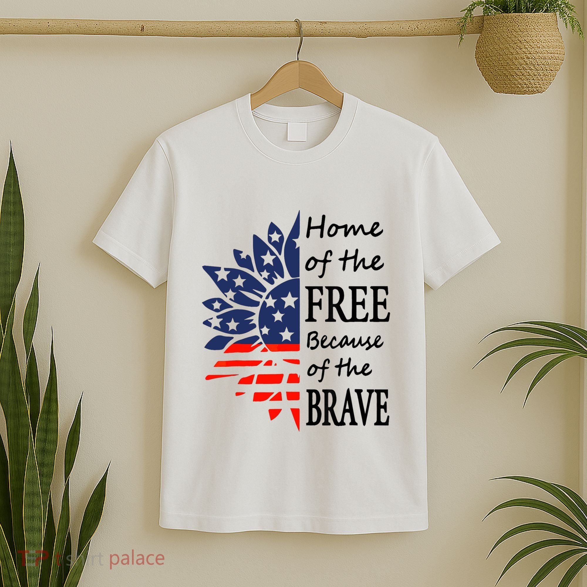 Home of the Free Because Brave 4th of July Armed Forces Day T-Shirt