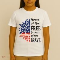 Home of the Free Because Brave 4th of July Armed Forces Day T-Shirt thumb 4