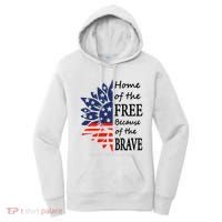 Home of the Free Because Brave 4th of July Armed Forces Day Women's Hoodie thumb 0