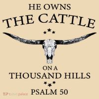 He Owns The Cattle On A Thousand Hills Bull Skull Christian Tote Bag thumb 4