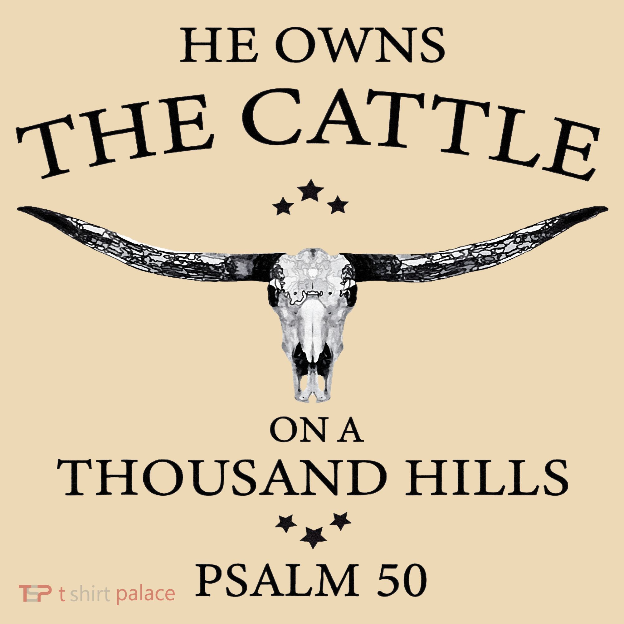 He Owns The Cattle On A Thousand Hills Bull Skull Christian Tote Bag
