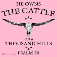 He Owns The Cattle On A Thousand Hills Bull Skull Christian Coaster thumb 2