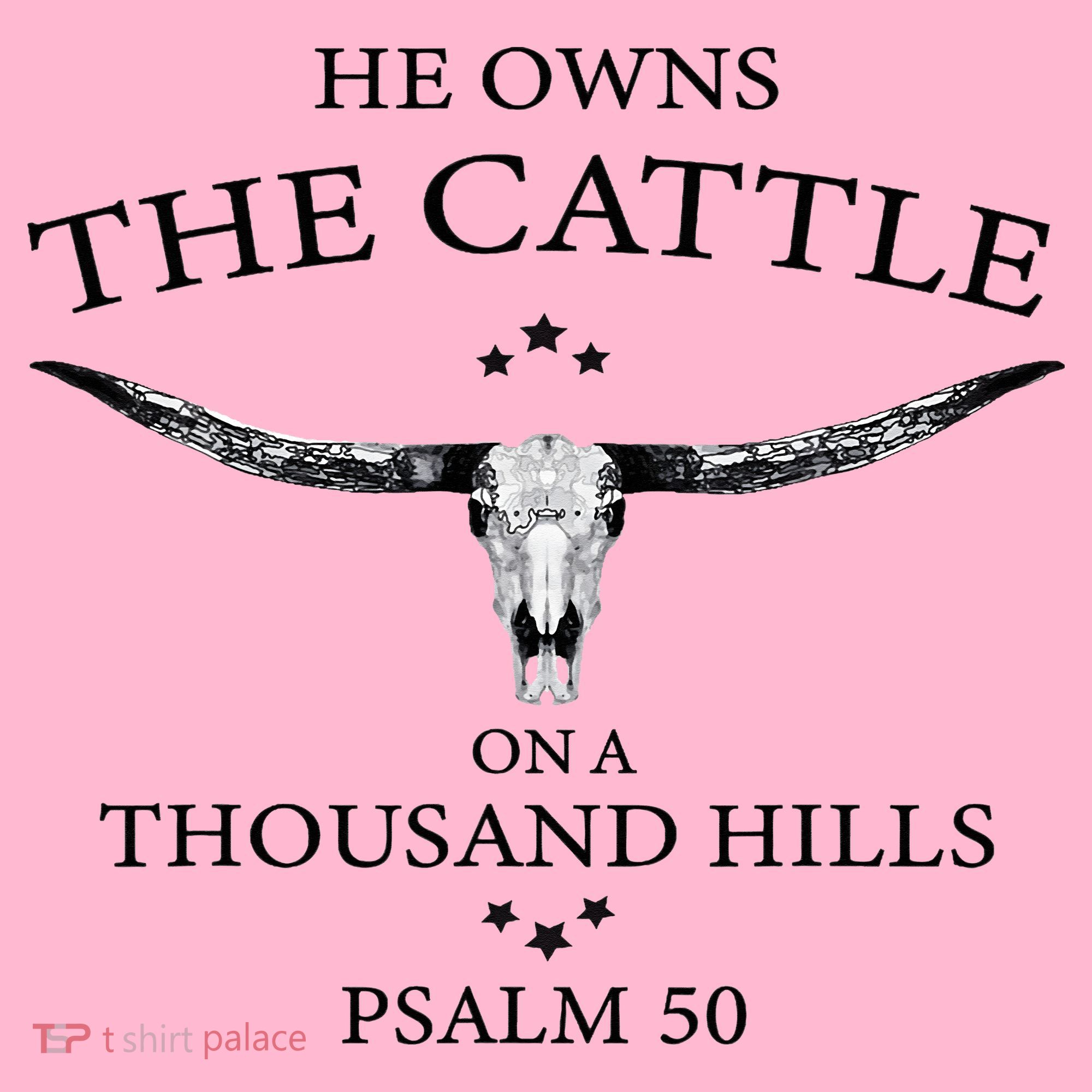He Owns The Cattle On A Thousand Hills Bull Skull Christian Coaster