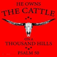 He Owns The Cattle On A Thousand Hills Bull Skull Christian Santa Hat thumb 1