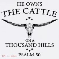 He Owns The Cattle On A Thousand Hills Bull Skull Christian Women's Hoodie thumb 2