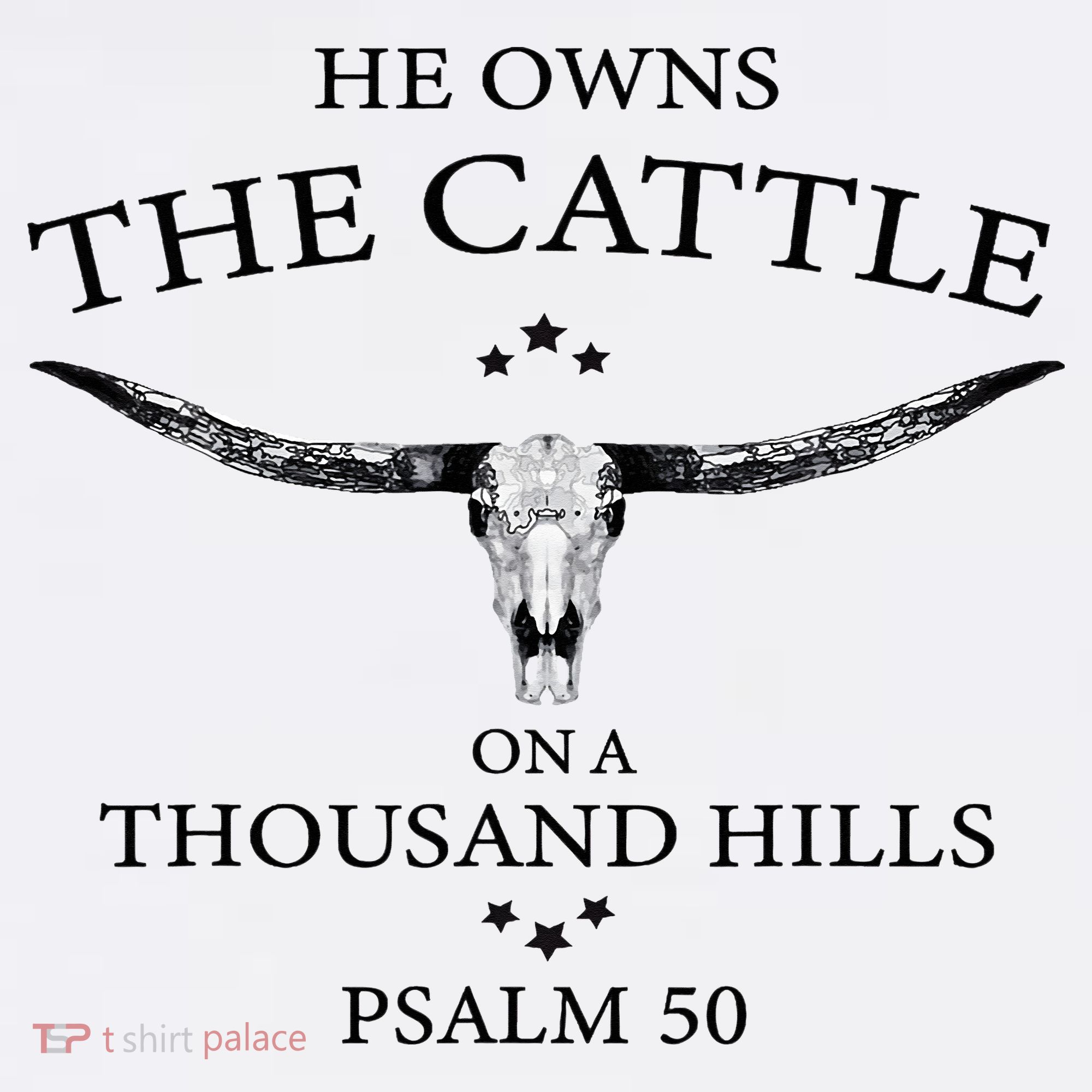 He Owns The Cattle On A Thousand Hills Bull Skull Christian Women's Hoodie