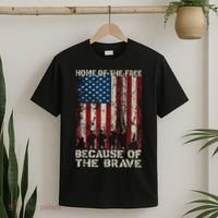 Home Of The Free Because Of The Brave American Flag T-Shirt thumb 2