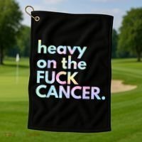 Heavy On The Fuck Cancer Tie Dye. Golf Towel thumb 1