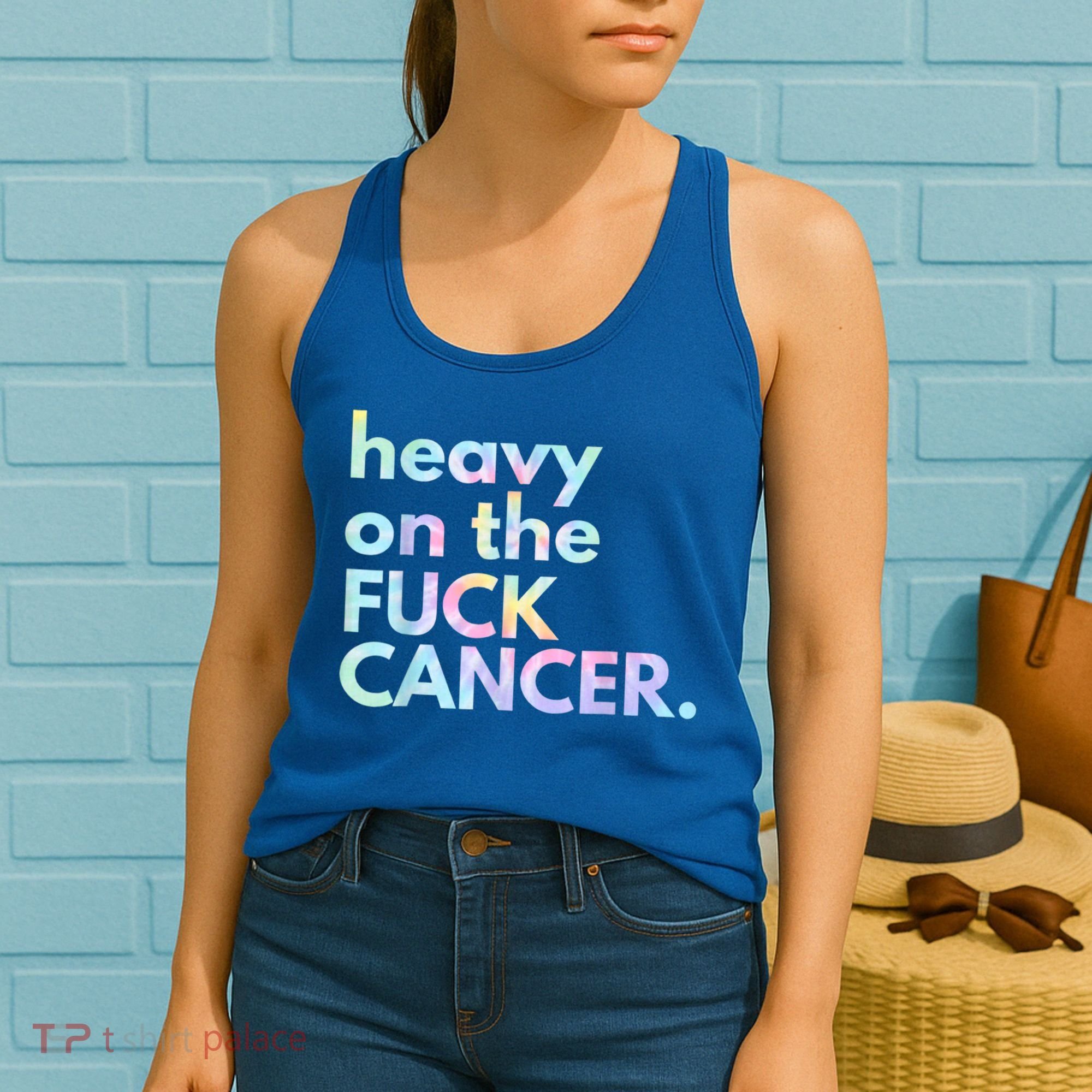 Heavy On The Fuck Cancer Tie Dye. Women's Tank Top