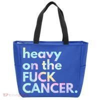 Heavy On The Fuck Cancer Tie Dye. Tote Bag thumb 0