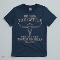 He Owns the Cattle on a Thousand Hills Psalm 50 Vintage Cow T-Shirt thumb 5