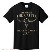 He Owns The Cattle On A Thousand Hills Psalm 50 Kids T-Shirt thumb 0