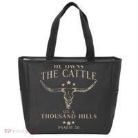 He Owns The Cattle On A Thousand Hills Psalm 50 Tote Bag thumb 0