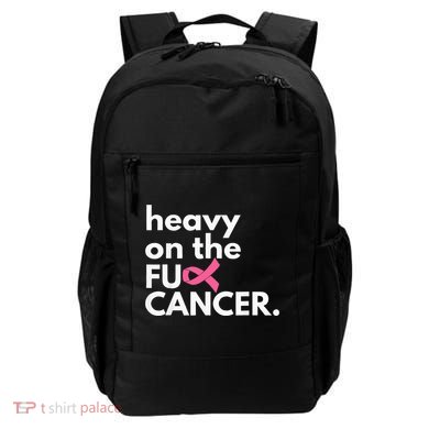 Heavy On The Fuck Cancer Survivor Breast Cancer Awareness Backpack