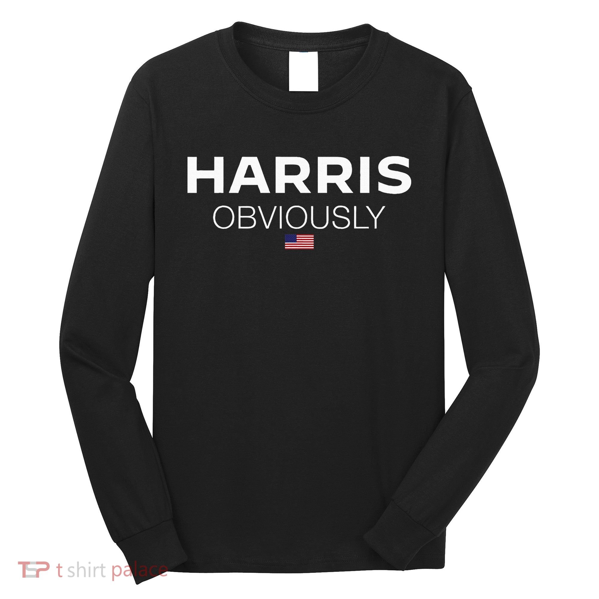 Harris Obviously Usa Flag Kamala Harris For President 2024 Long Sleeve Shirt