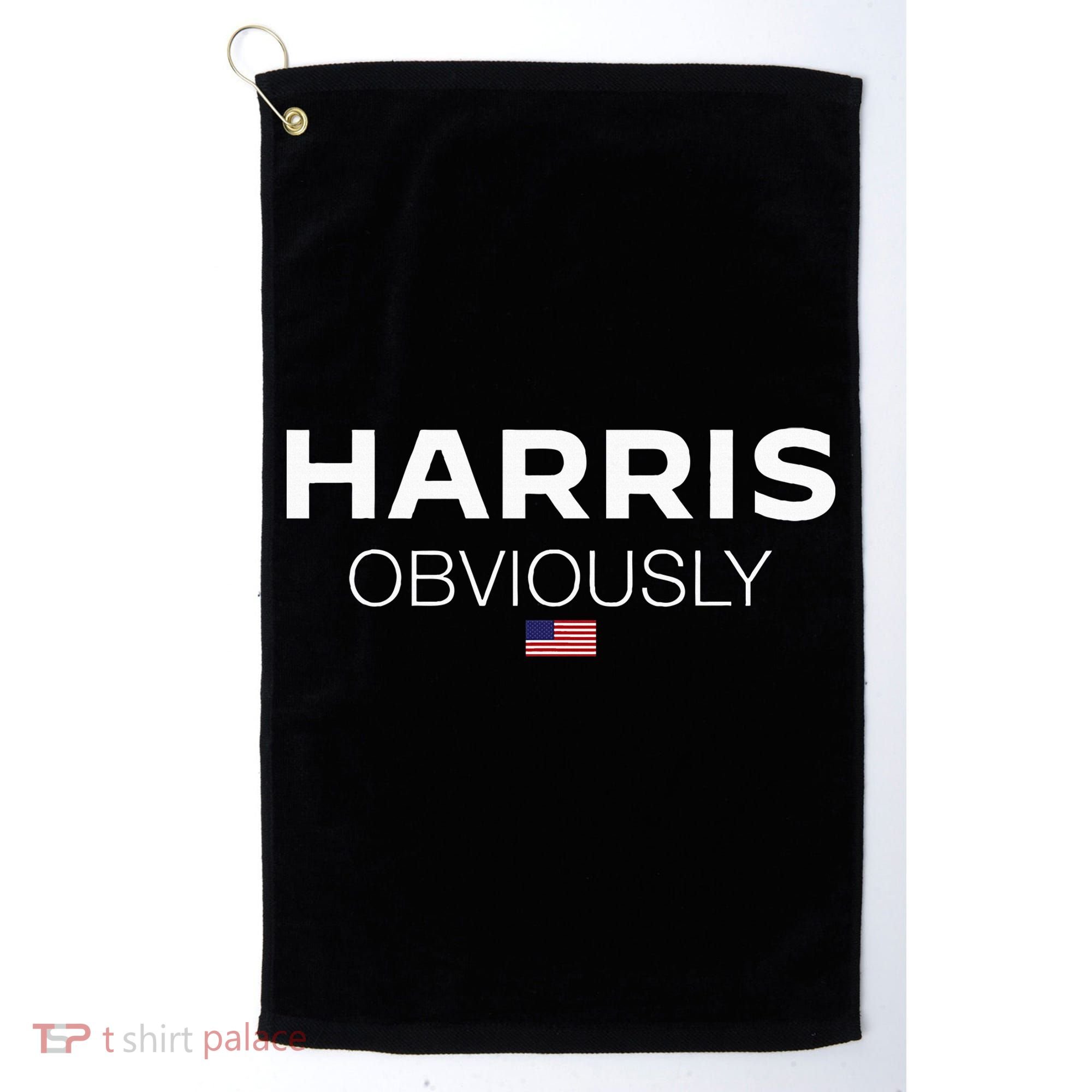 Harris Obviously Usa Flag Kamala Harris For President 2024 Golf Towel