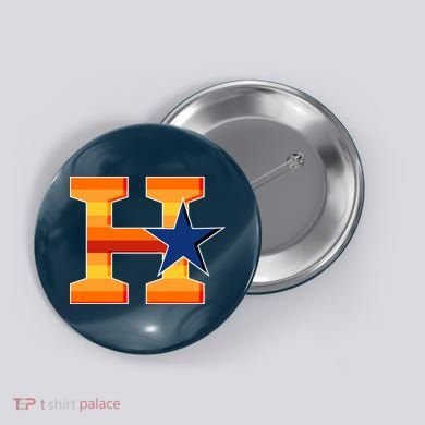 Houston Baseball H Star Logo Button