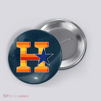 Houston Baseball H Star Logo Button