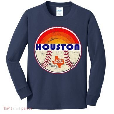 Houston Baseball Texas Strong Kids Long Sleeve Shirt