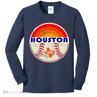 Houston Baseball Texas Strong Kids Long Sleeve Shirt