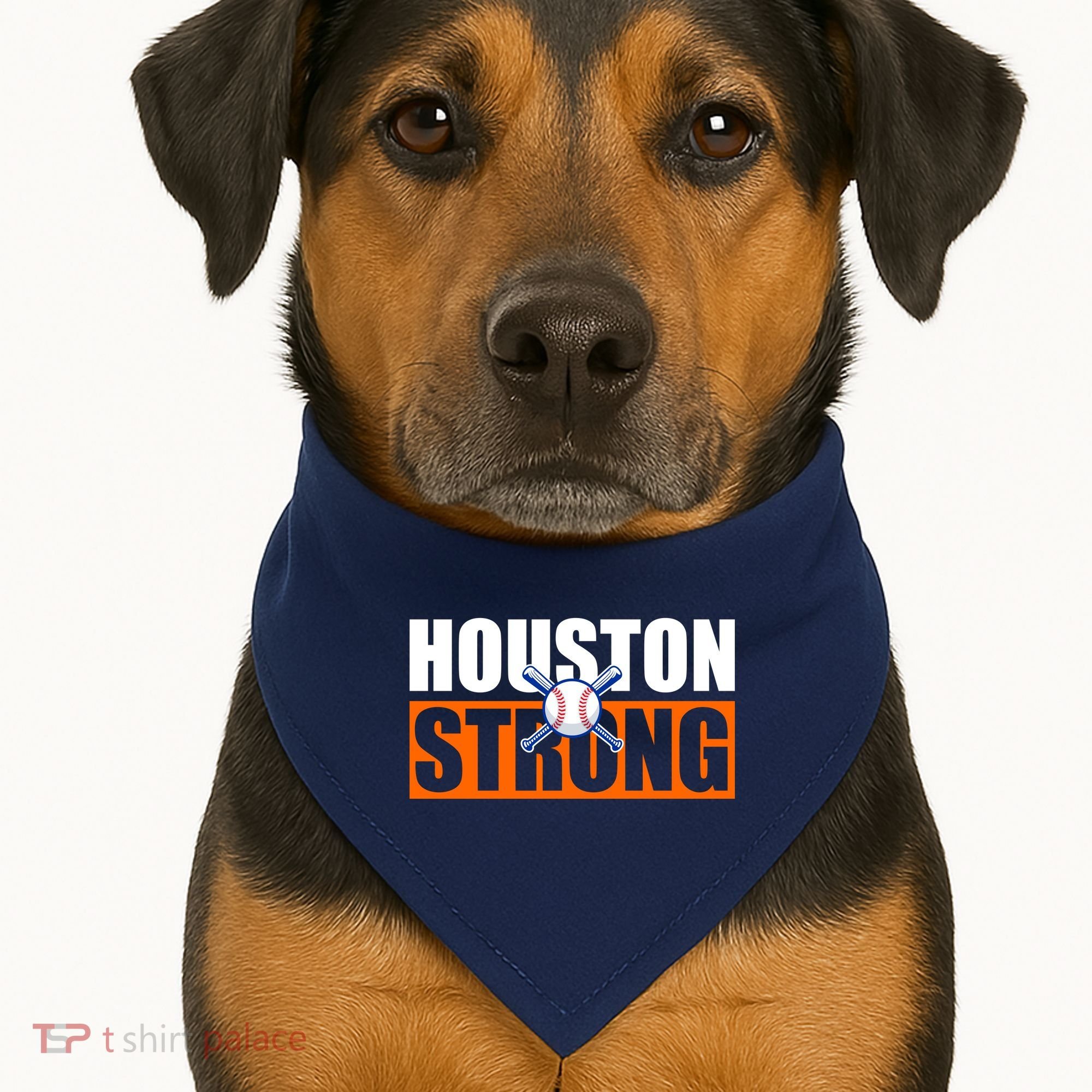 Houston Strong Baseball Bats Logo USA-Made Doggie Bandana