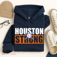 Houston Strong Baseball Bats Logo Hoodie thumb 4