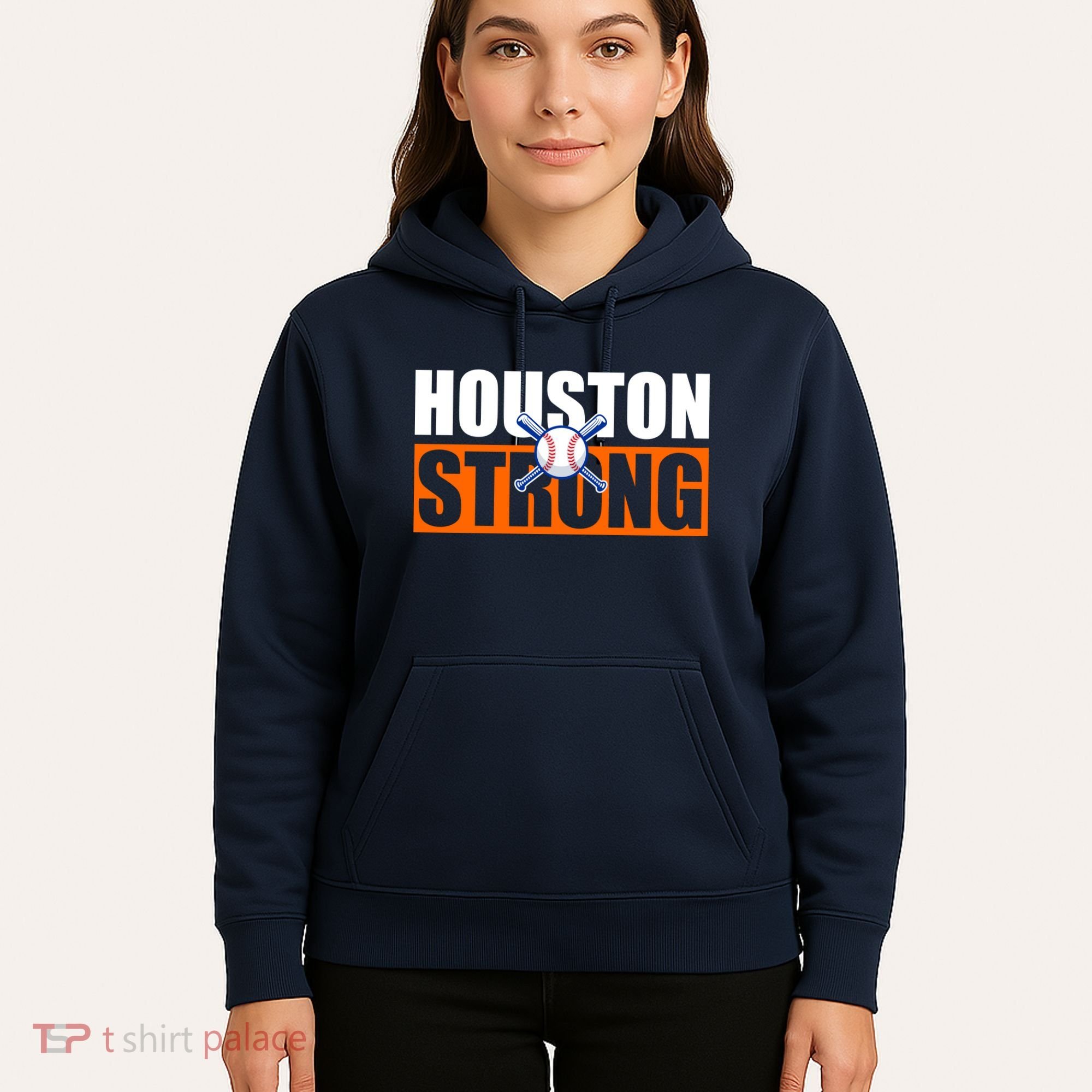 Houston Strong Baseball Bats Logo Hoodie
