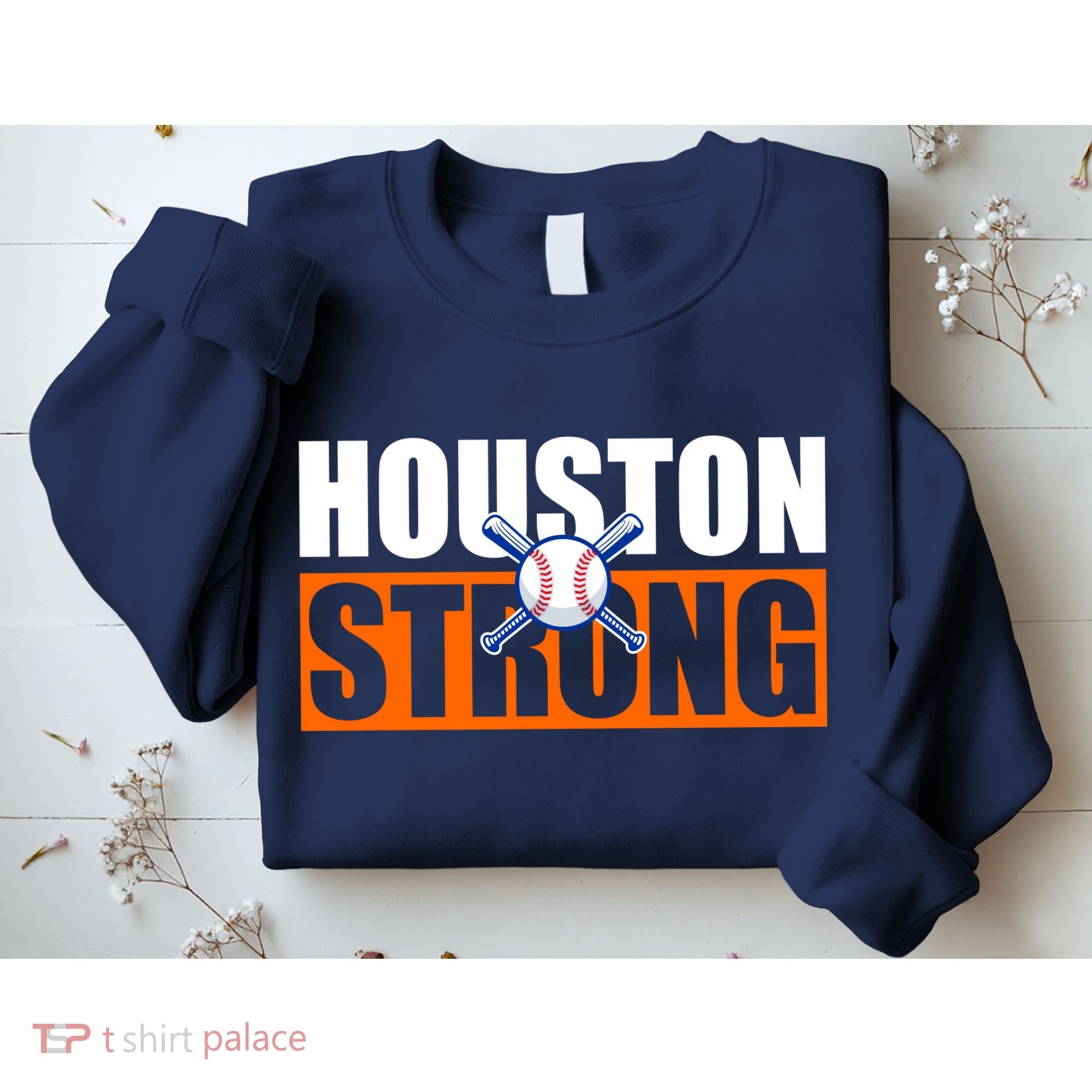 Houston Strong Baseball Bats Logo Sweatshirt