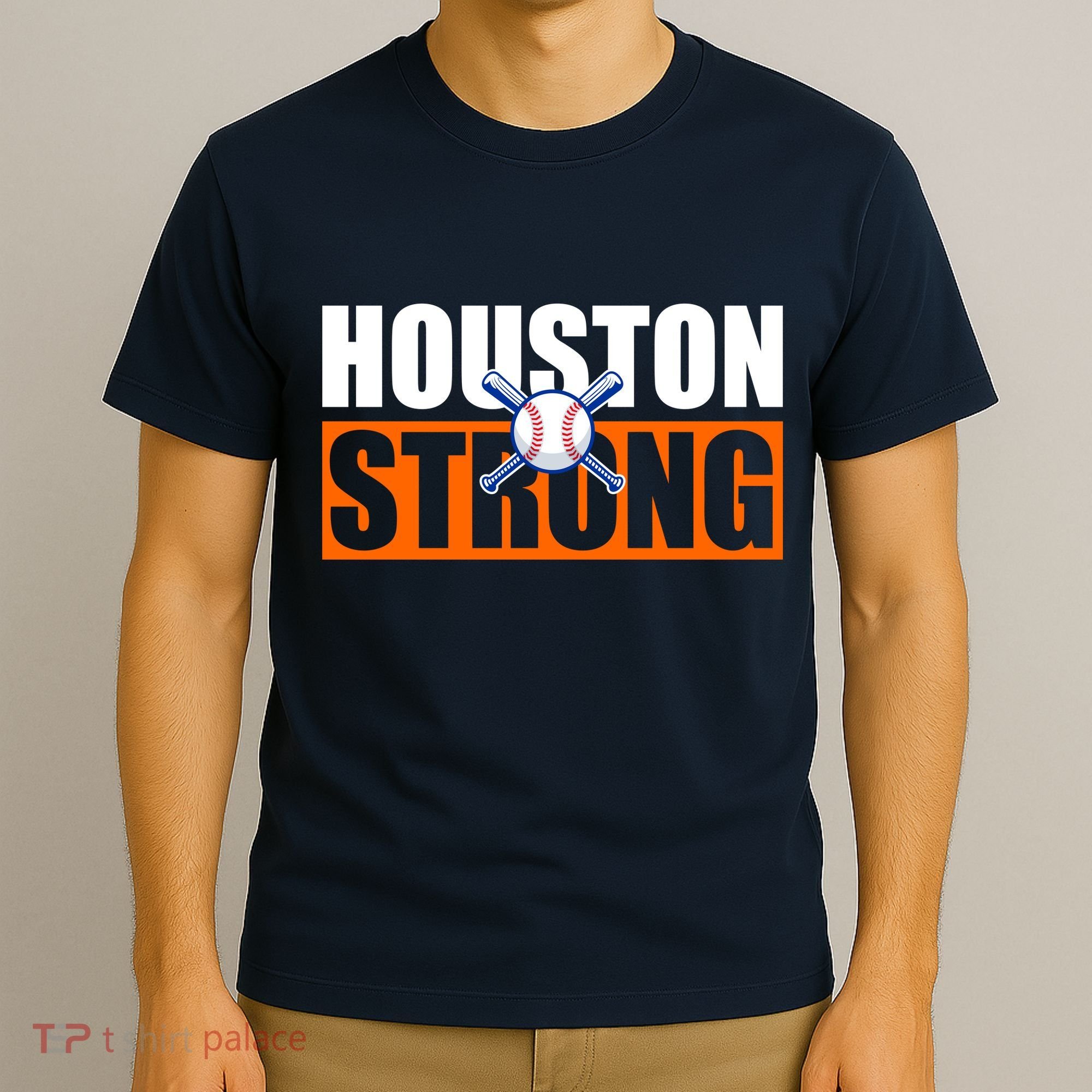 Houston Strong Baseball Bats Logo T-Shirt