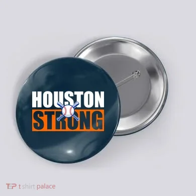 Houston Strong Baseball Bats Logo Button