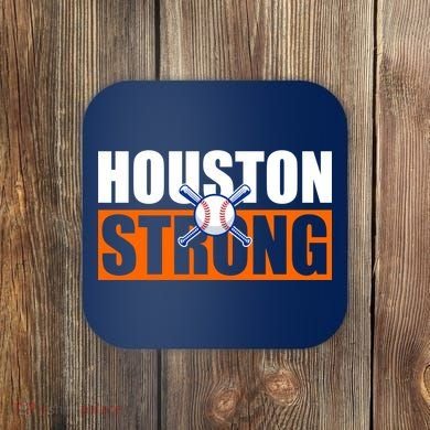 Houston Strong Baseball Bats Logo Coaster