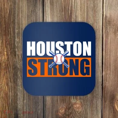 Houston Strong Baseball Bats Logo Coaster