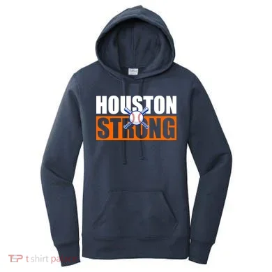 Houston Strong Baseball Bats Logo Women's Hoodie
