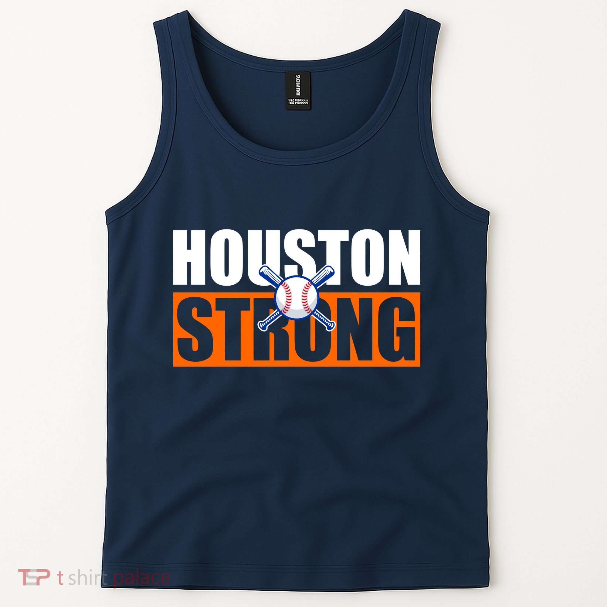 Houston Strong Baseball Bats Logo Tank Top