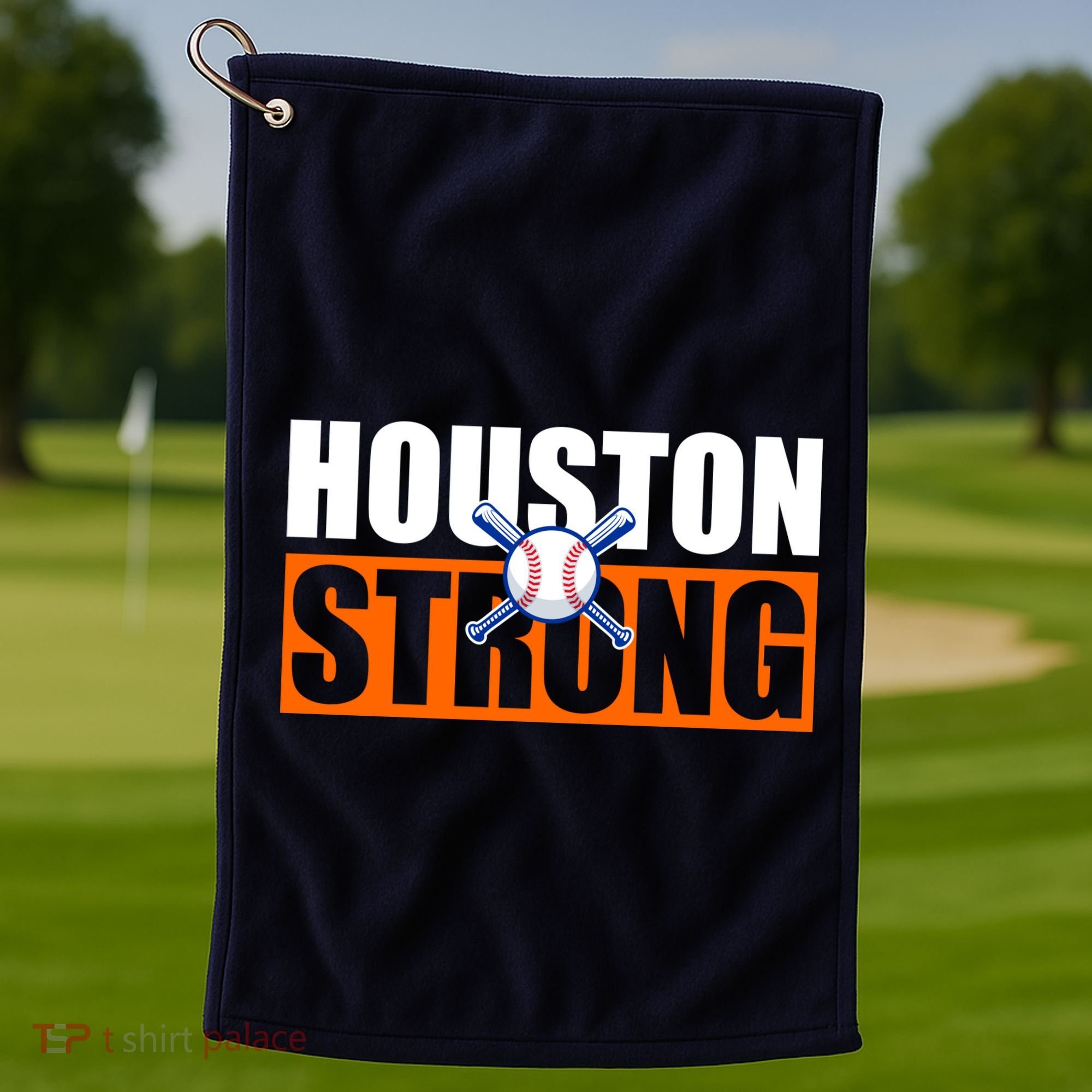 Houston Strong Baseball Bats Logo Golf Towel
