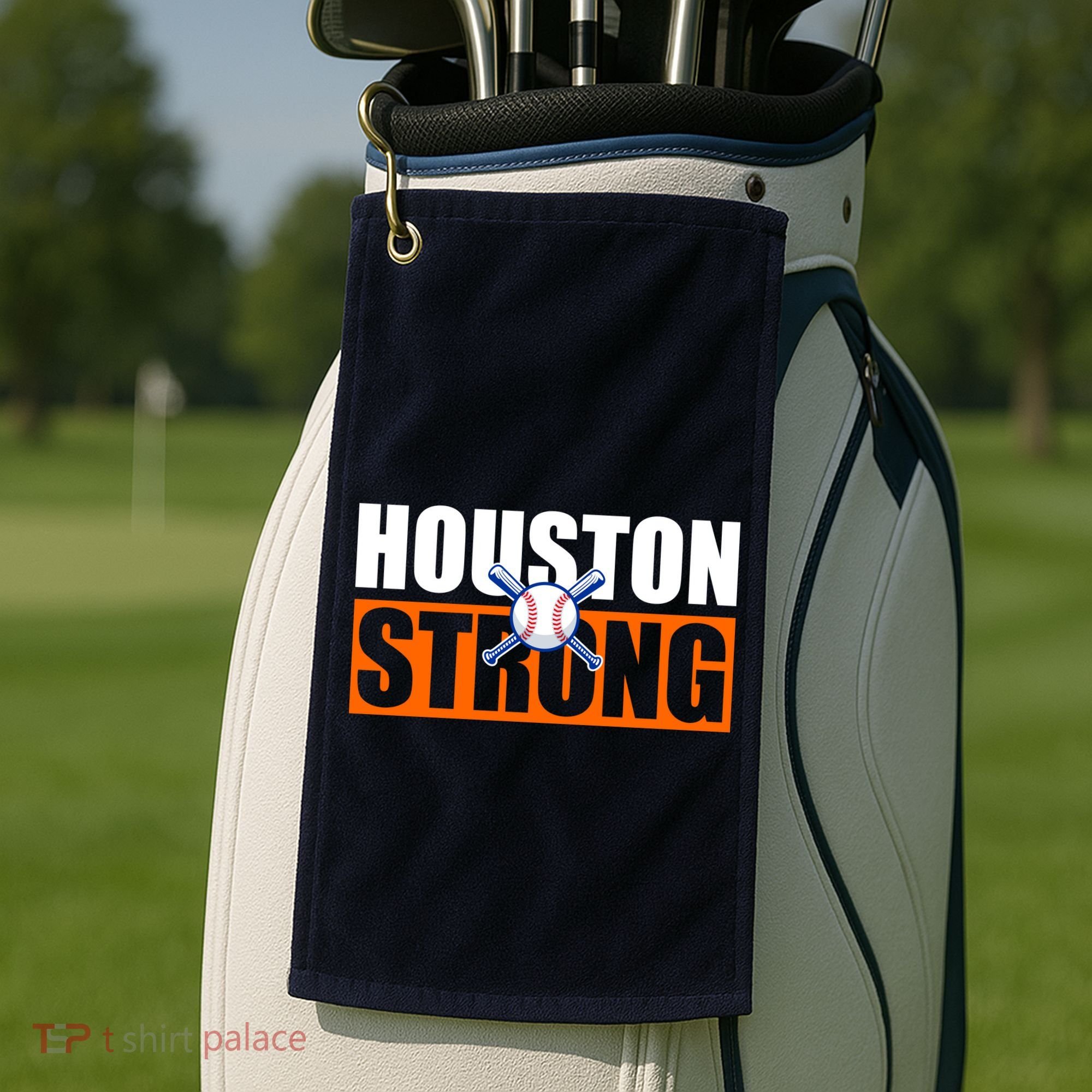Houston Strong Baseball Bats Logo Golf Towel