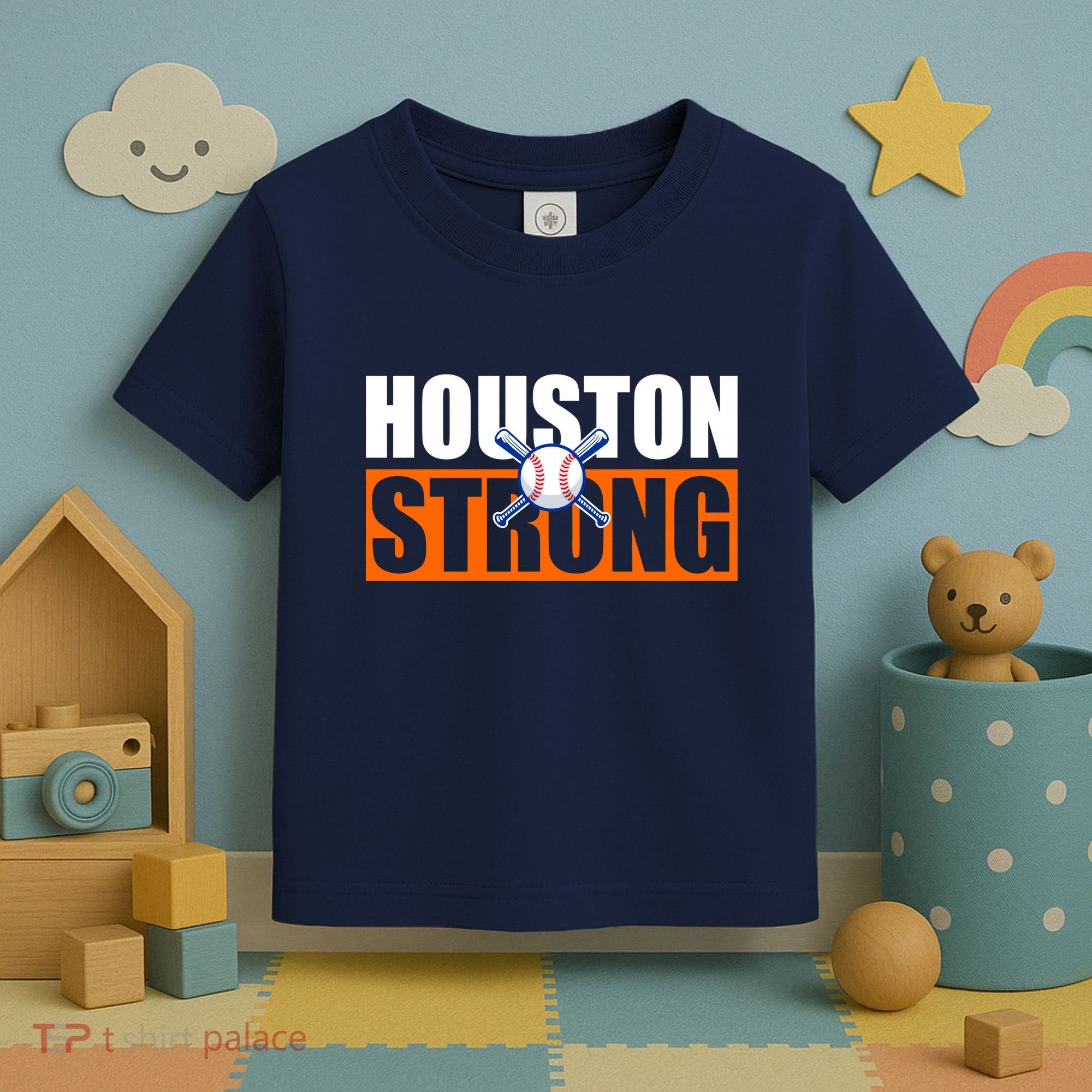 Houston Strong Baseball Bats Logo Toddler T-Shirt
