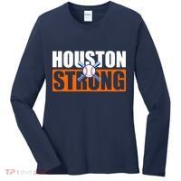 Houston Strong Baseball Bats Logo Women's Long Sleeve Shirt thumb 0