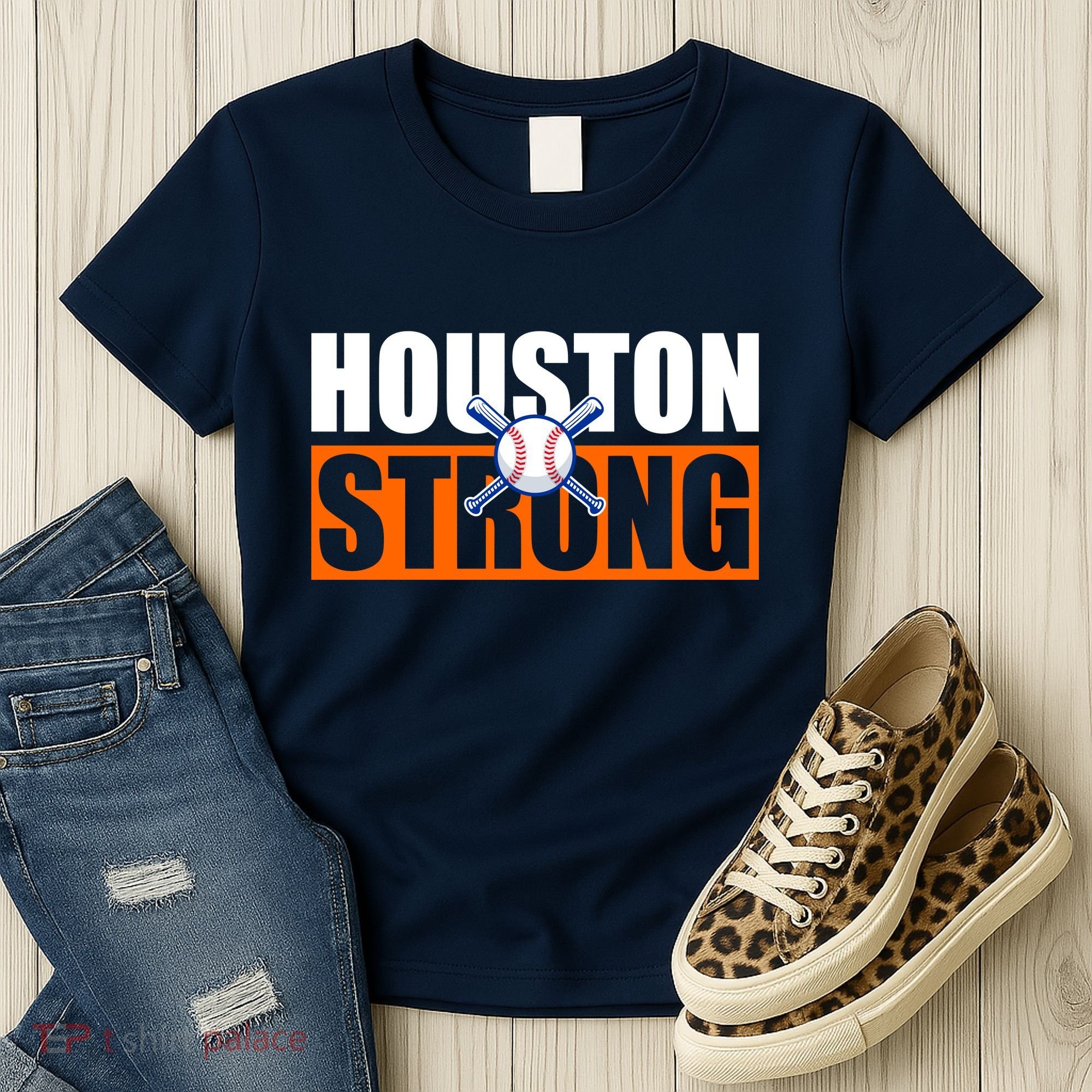 Houston Strong Baseball Bats Logo Women's T-Shirt